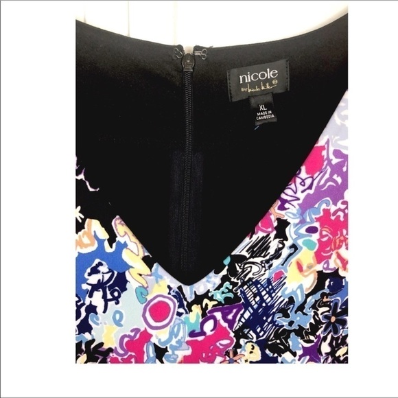Nicole Miller Dress l COLOR BLOCK FLORAL DRESS l 0991 - Picture 3 of 4